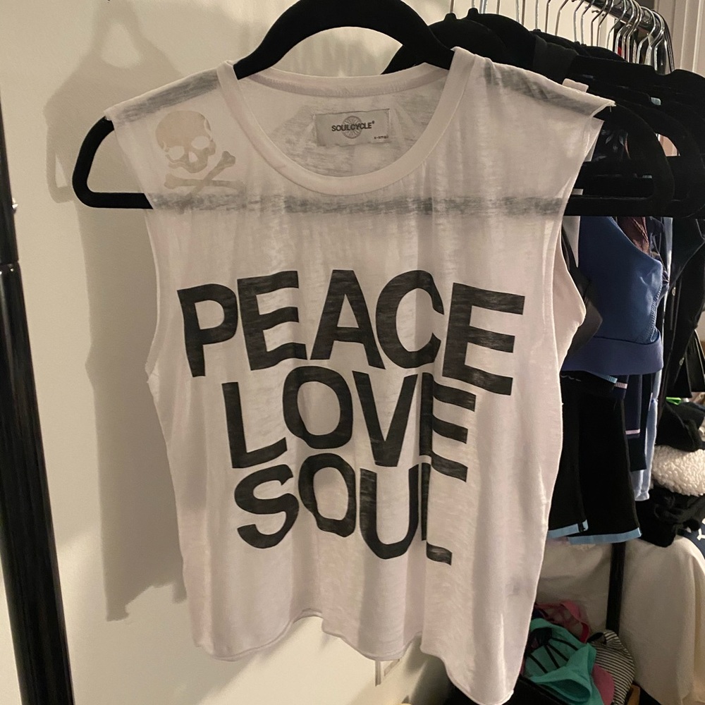 SoulCycle peace love soul crop top